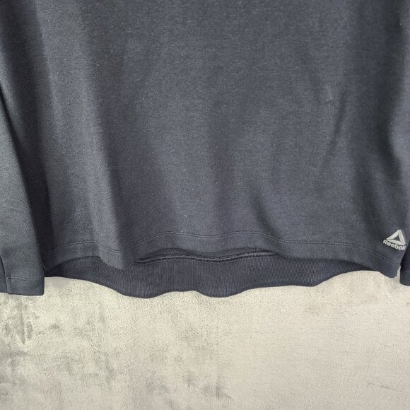 Mens Black Reebok Speedwick Sweatshirt Long Sleeve Crew Neck Size XL - Picture 3 of 12